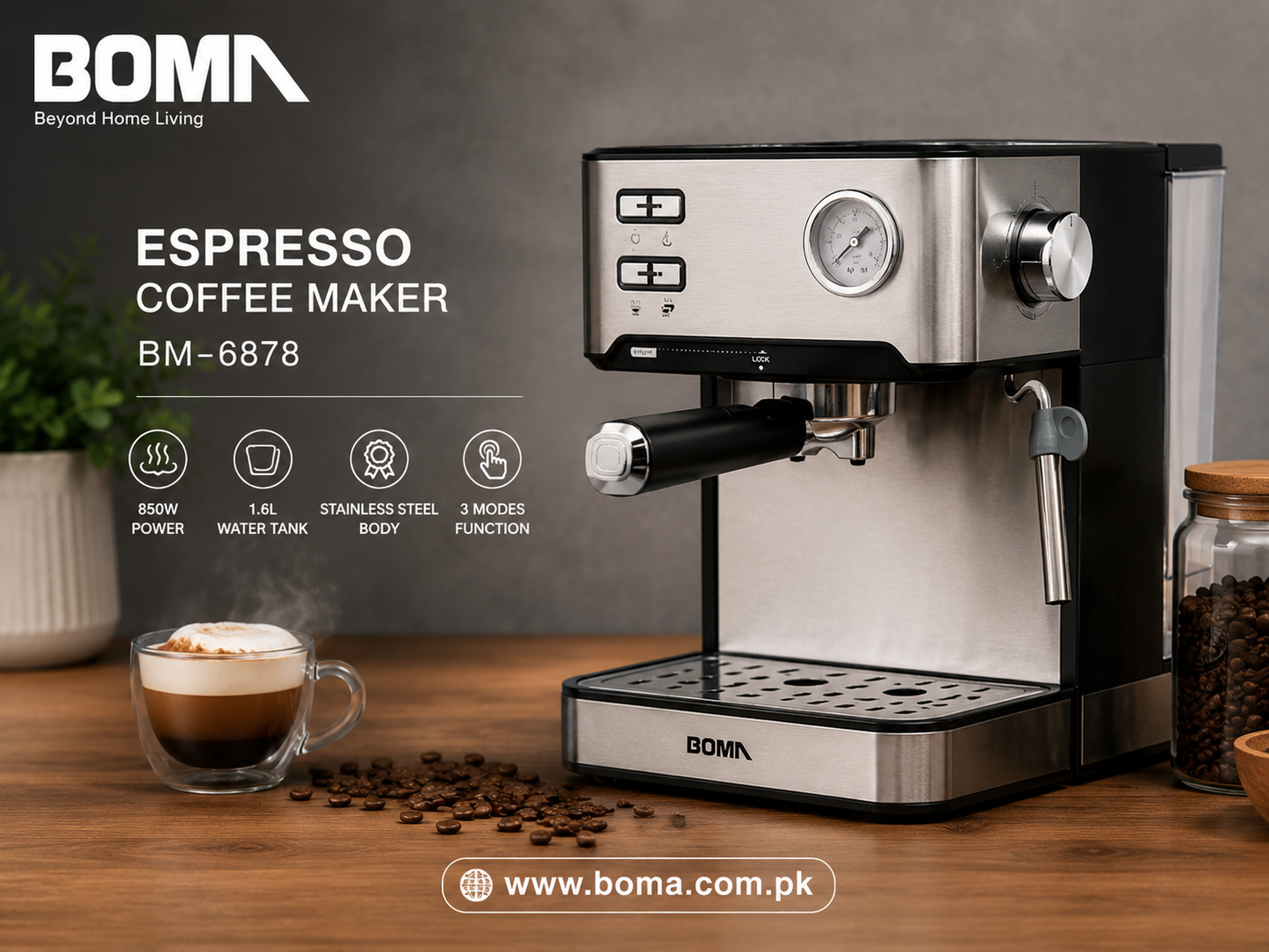 Expresso Coffee Maker Boma BM-6836
