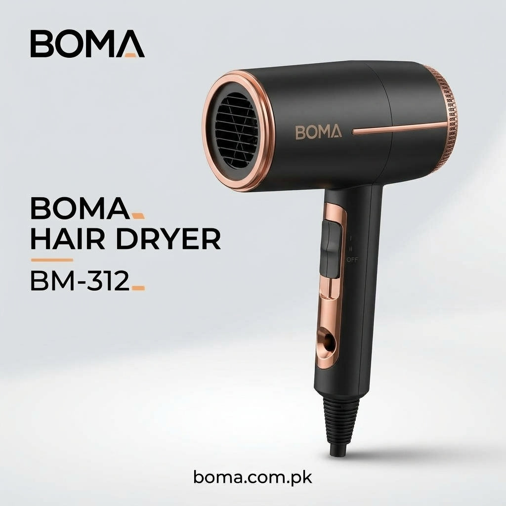 Hair Dryer for Frizzy Hair & Thick Hair BM-312 Boma Appliances
