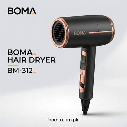 Hair Dryer for Frizzy Hair & Thick Hair BM-312 Boma Appliances