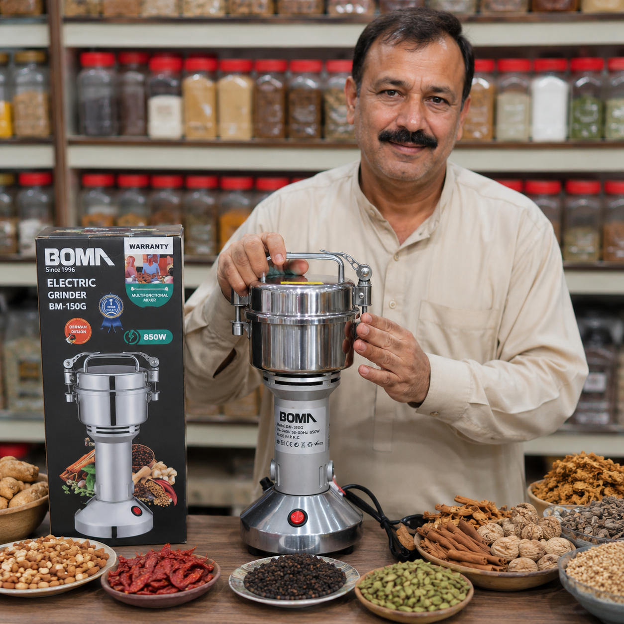 Heavy Duty Masala Grinder Machine | Boma Electric Dry Food Mill Boma Appliances