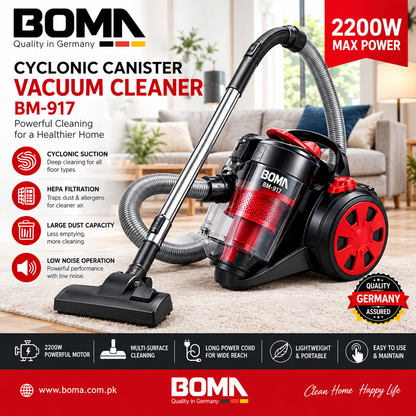 Cyclonic Canister Vacuum Cleaner  BM-917 Boma Appliances