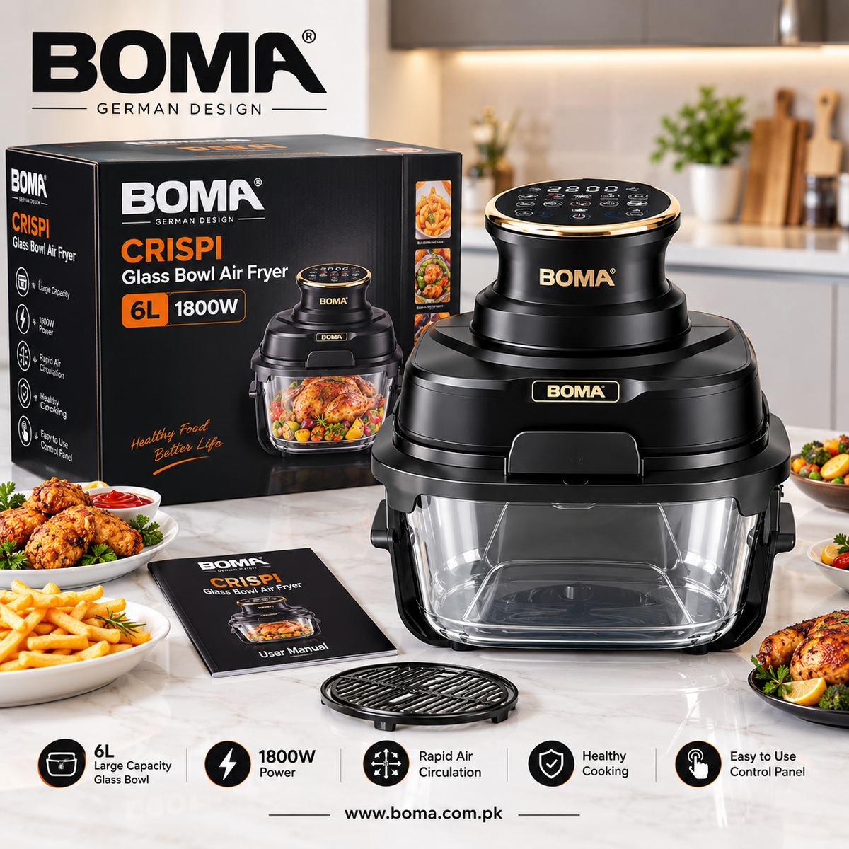 BOMA CRISPI Portable Air Fryer