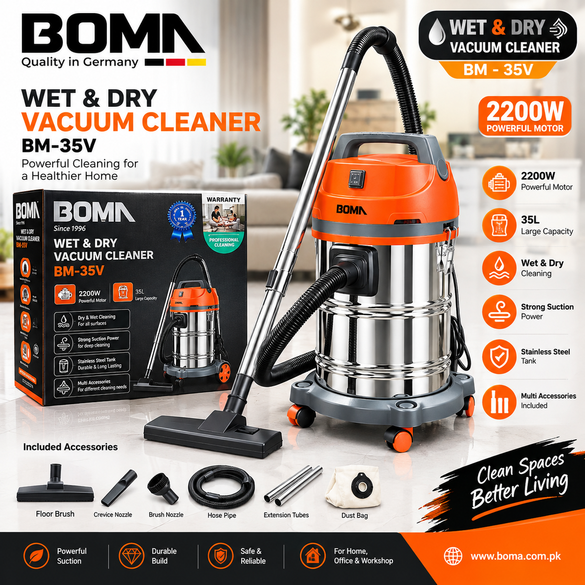BOMA 35L Powerful Vacuum Cleaner